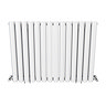 Metro Horizontal Radiator - White - Double Panel (600mm High)  In Bathroom Large Image
