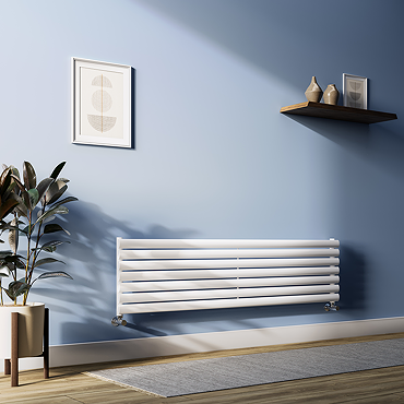 Metro Horizontal Radiator - White - Single Panel (1600mm Wide) 413mm High