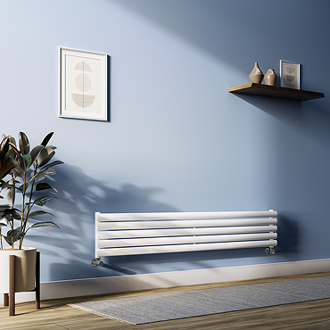 Metro Horizontal Radiator - White - Single Panel (1600mm Wide) 413mm High