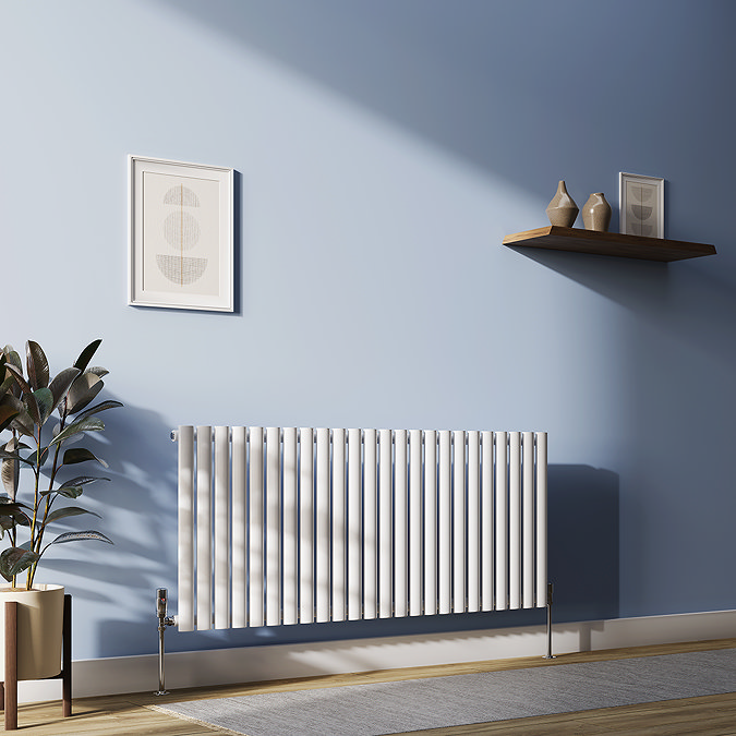 Metro Horizontal Radiator - White - Single Panel (600mm High) 1416mm Wide