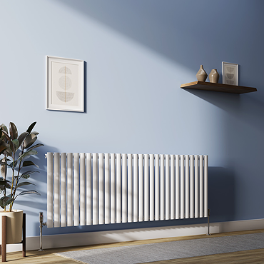 Metro Horizontal Radiator - White - Single Panel (600mm High) 1711mm Wide