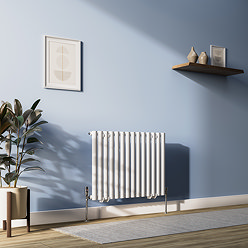 Metro Horizontal Radiator - White - Single Panel (600mm High) 826mm Wide