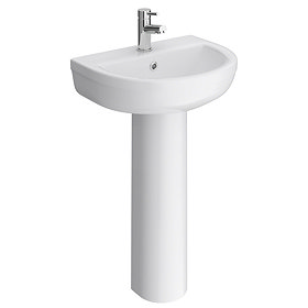 Metro Modern Basin with Full Pedestal (1 Tap Hole - Various Sizes) Large Image