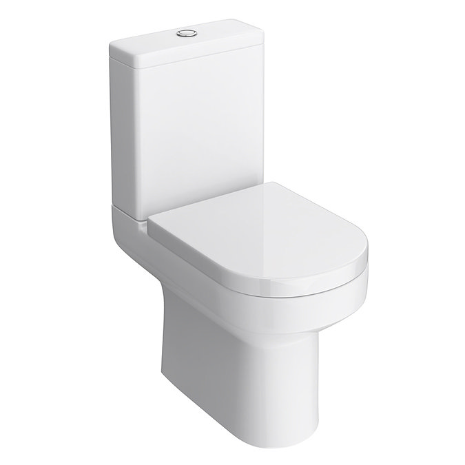 Metro Rimless Close Coupled Modern Toilet + Soft Close Seat  In Bathroom Large Image