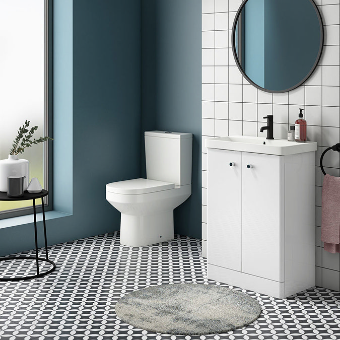 Metro Rimless Close Coupled Modern Toilet + Soft Close Seat  additional Large Image