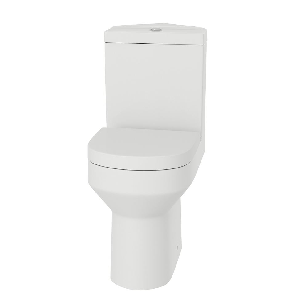 Metro Modern Close Coupled Corner Toilet incl. Wrap Over Soft Close