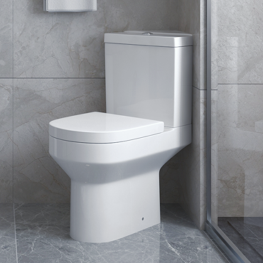 Metro Modern Close Coupled Corner Toilet incl. Wrap Over Soft Close Seat