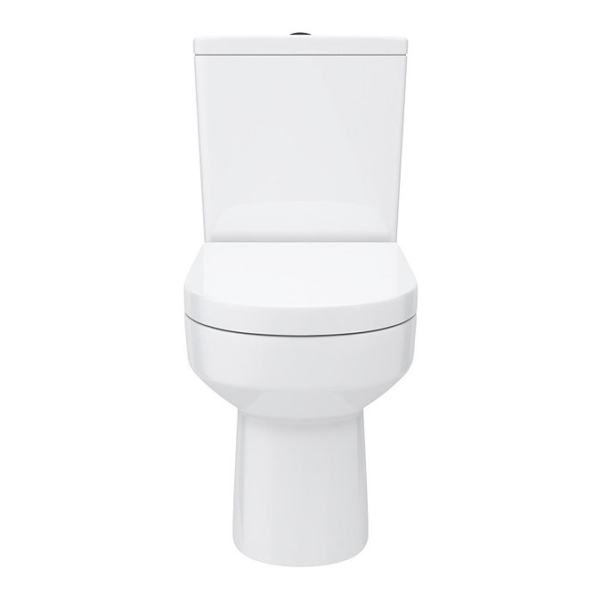 Metro Rimless Close Coupled Toilet with Soft Close Seat (Matt Black Flush + Hinges)