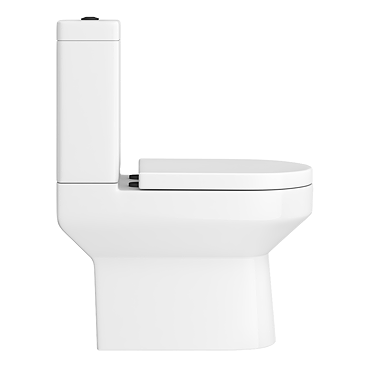 Metro Rimless Close Coupled Toilet with Soft Close Seat (Matt Black Flush + Hinges)