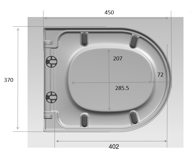 Metro Gloss White Rimless Wall Hung Pan & Soft Close Seat