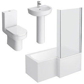 Metro RH Small Shower Bath Suite Large Image