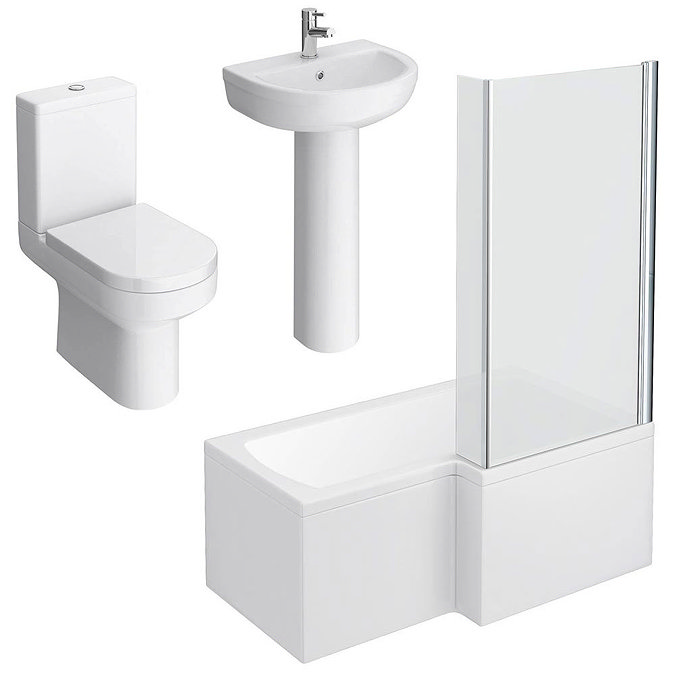 Metro RH Small Shower Bath Suite Large Image