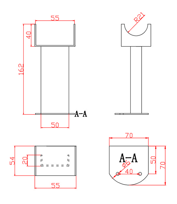 Metro Anthracite Floor Mounted Radiator Feet