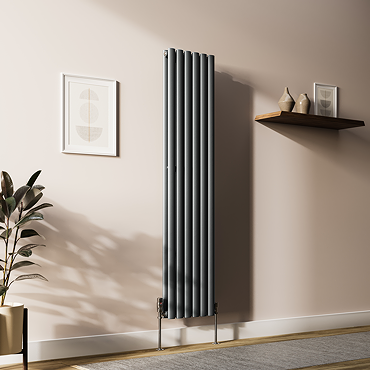Metro Vertical Radiator - Anthracite - Double Panel (1600mm High) 354mm Wide