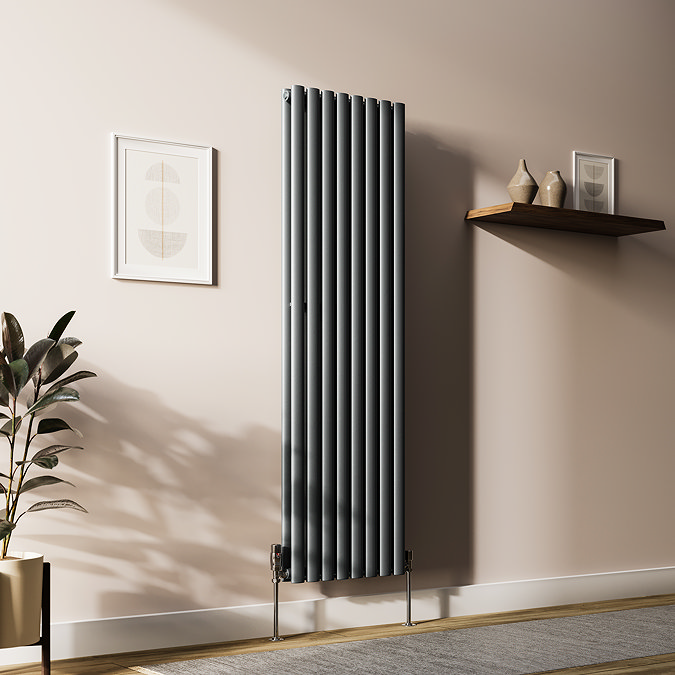 Metro Vertical Radiator - Anthracite - Double Panel (1600mm High) 472mm Wide