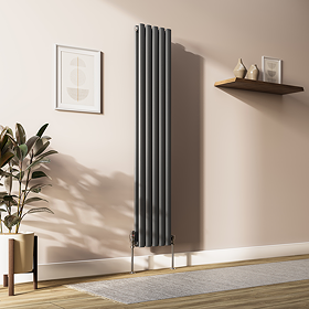 Metro Vertical Radiator - Anthracite - Double Panel (1600mm High) 295mm Wide