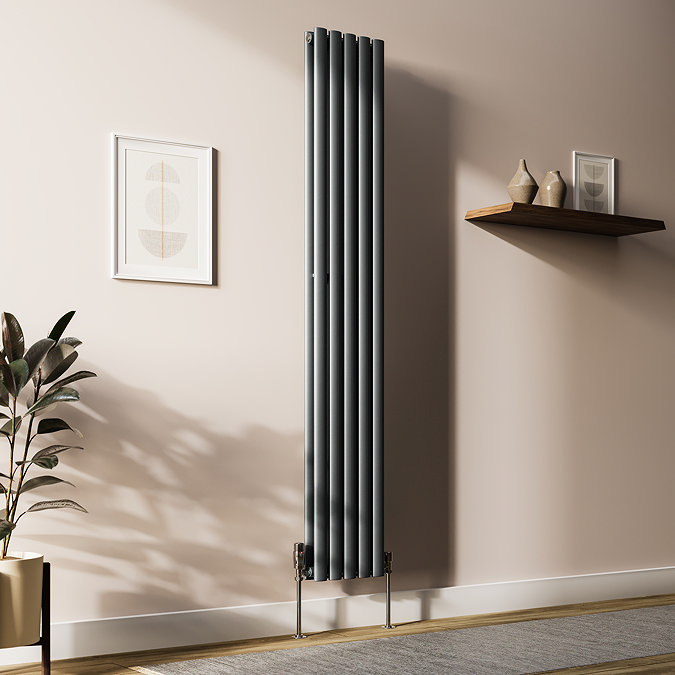 Metro Vertical Radiator - Anthracite - Double Panel (1800mm High) 295mm Wide