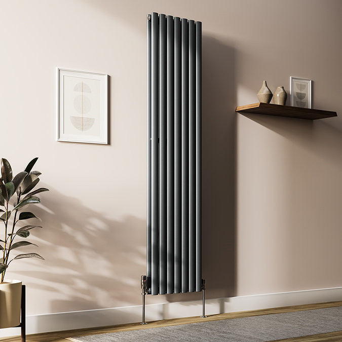 Metro Vertical Radiator - Anthracite - Double Panel (1800mm High) 413mm Wide