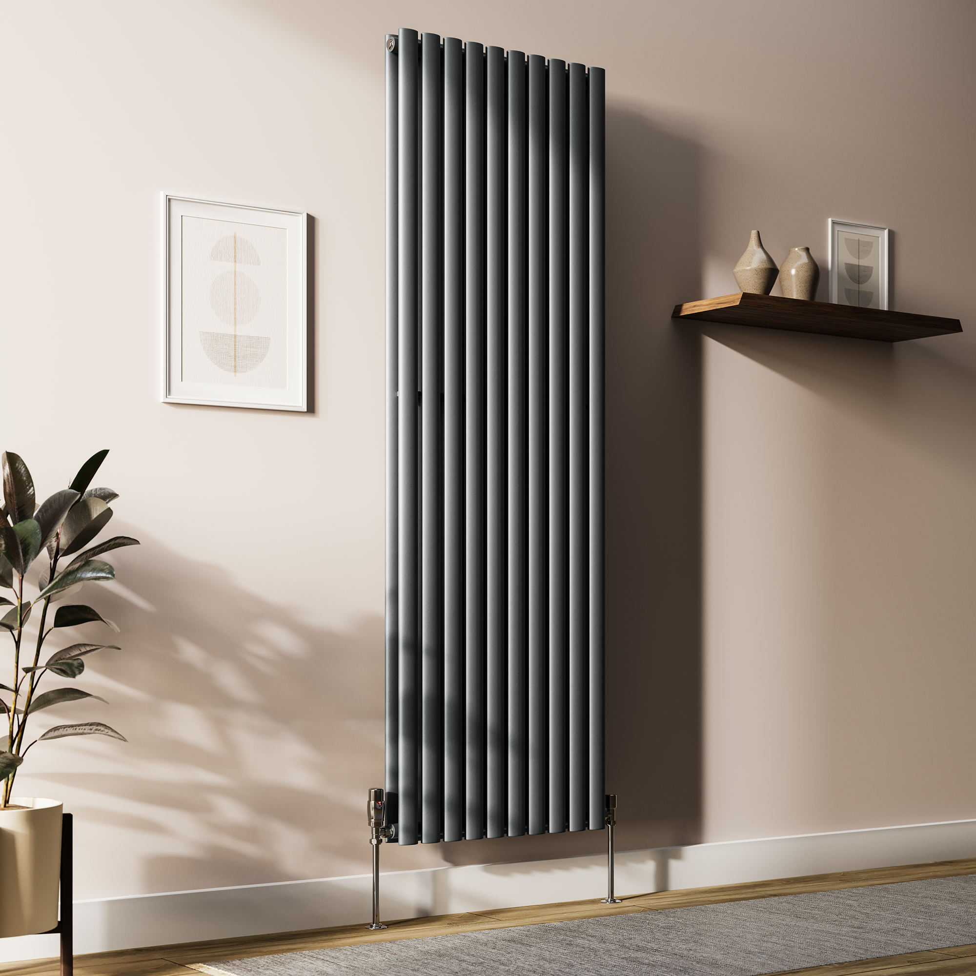 Vertical Radiator Display Metro Vertical Radiator - Anthracite - Double Panel (1800mm High) 590mm ...