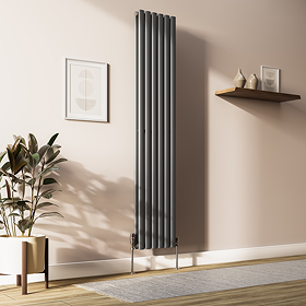 Metro Vertical Radiator - Anthracite - Double Panel (1800mm High) 354mm Wide