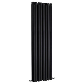 Metro Vertical Radiator - Gloss Black - Double Panel (1800mm High) Large Image