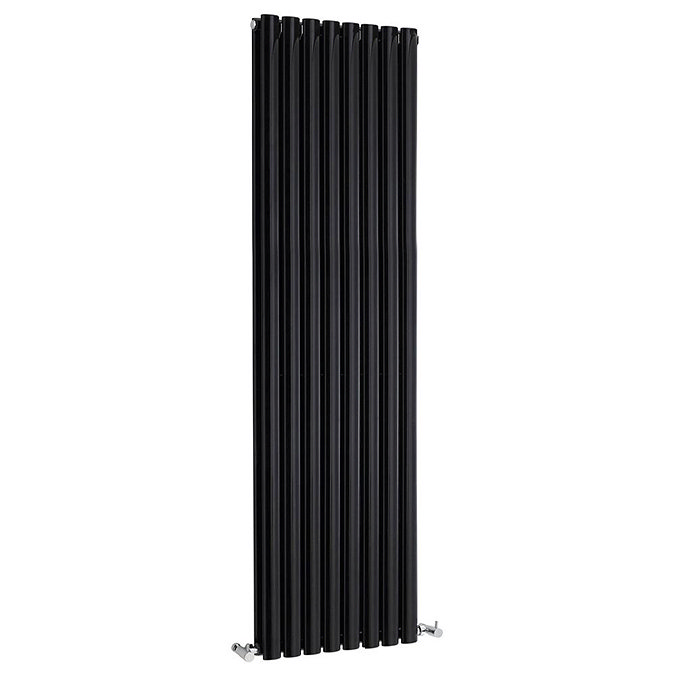 Metro Vertical Radiator - Gloss Black - Double Panel (1800mm High) Large Image