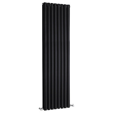 Metro Vertical Radiator - Gloss Black - Double Panel (1800mm High)  Profile Large Image