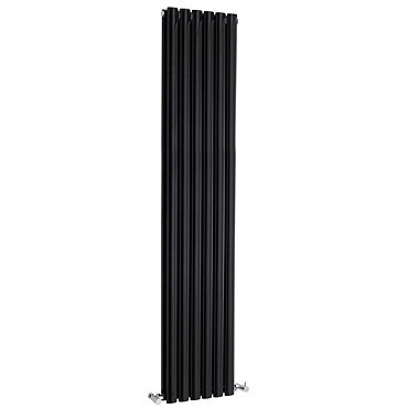 Metro Vertical Radiator - Gloss Black - Double Panel (1800mm High)  Profile Large Image