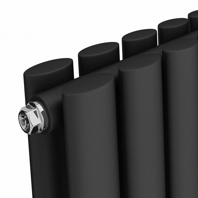 Metro Vertical Radiator - Matt Black - Double Panel (1600mm High) 354mm Wide