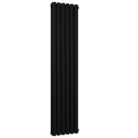 Metro Vertical Radiator - Matt Black - Double Panel (1600mm High) 354mm Wide