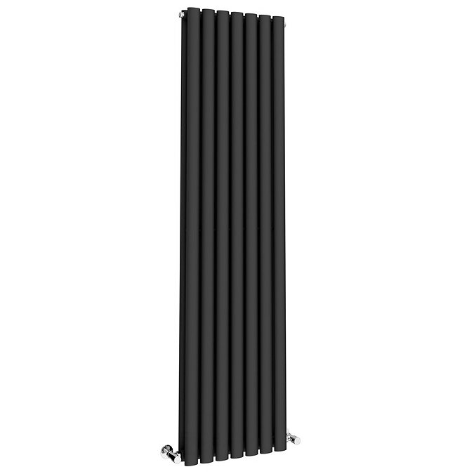 Metro Vertical Radiator - Matt Black - Double Panel (1600mm High) 413mm Wide