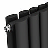 Metro Vertical Radiator - Matt Black - Double Panel (1600mm High) 590mm Wide