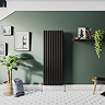 Metro Vertical Radiator - Matt Black - Double Panel (1600mm High) 590mm Wide