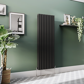 Metro Vertical Radiator - Matt Black - Double Panel (1600mm High) 590mm Wide