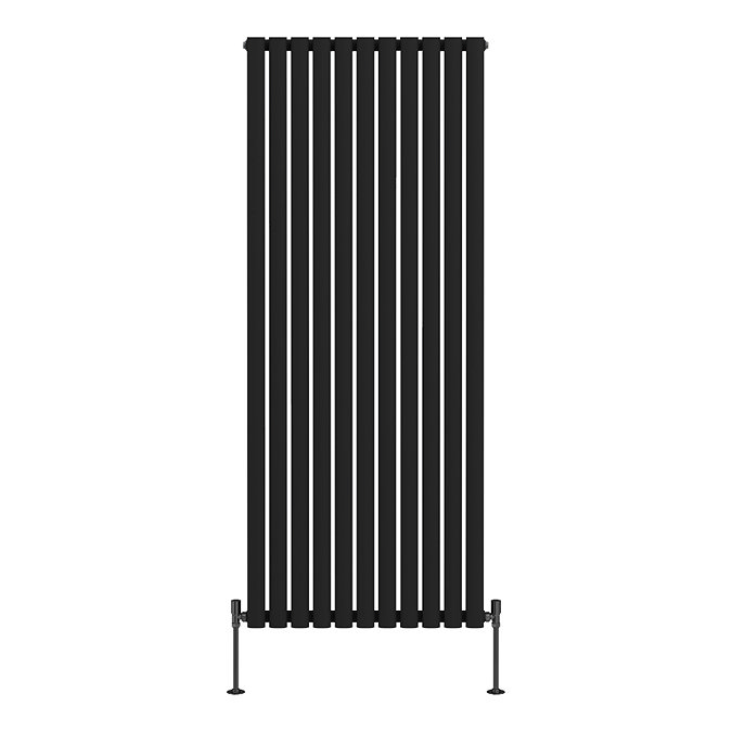 Metro Vertical Radiator - Matt Black - Double Panel (1600mm High) 649mm Wide