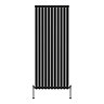 Metro Vertical Radiator - Matt Black - Double Panel (1600mm High) 649mm Wide
