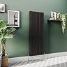 Metro Vertical Radiator - Matt Black - Double Panel (1600mm High) 649mm Wide