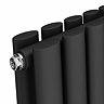 Metro Vertical Radiator - Matt Black - Double Panel (1600x236mm)