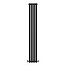 Metro Vertical Radiator - Matt Black - Double Panel (1600mm High) 236mm Wide