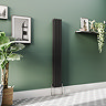 Metro Vertical Radiator - Matt Black - Double Panel (1600mm High) 236mm Wide