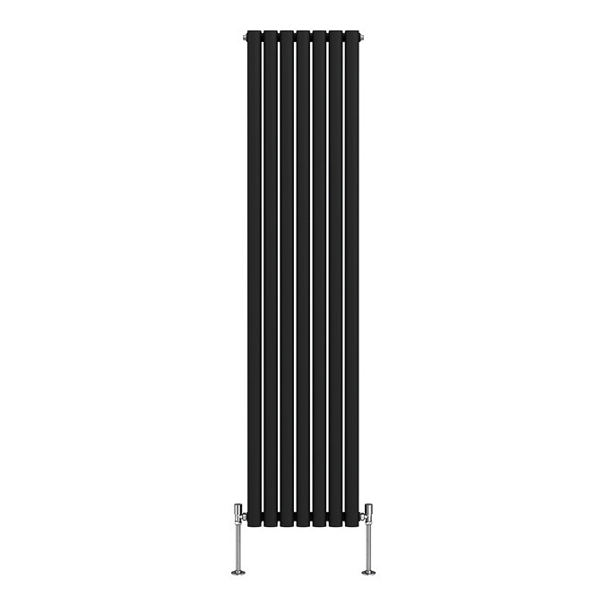 Metro Vertical Radiator - Matt Black - Double Panel (1800mm High) 413mm Wide