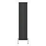 Metro Vertical Radiator - Matt Black - Double Panel (1800mm High) 413mm Wide