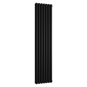 Metro Vertical Radiator - Matt Black - Double Panel (1800mm High) 413mm Wide