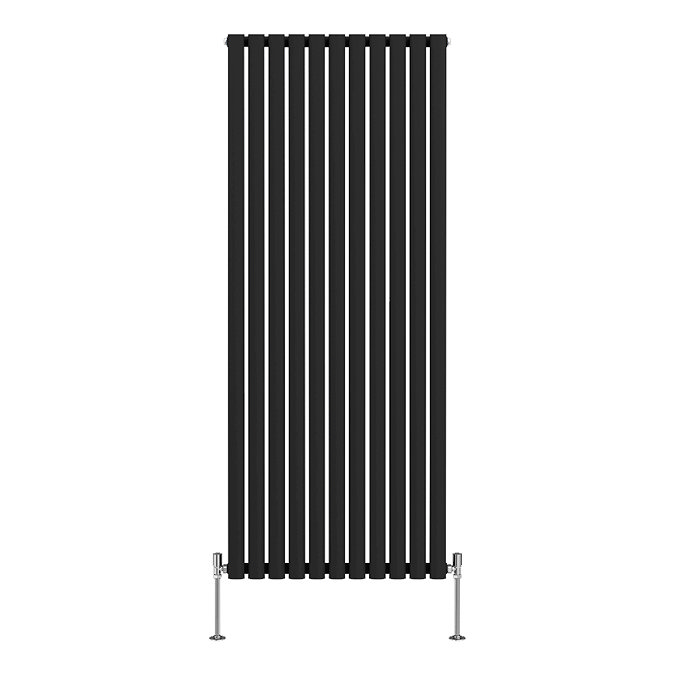 Metro Vertical Radiator - Matt Black - Double Panel (1800mm High) 649mm Wide
