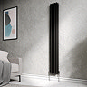 Metro Vertical Radiator - Matt Black - Double Panel (1800x236mm)