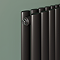 Metro Vertical Radiator - Matt Black - Double Panel (1800mm High) 472mm Wide with Rail