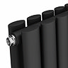 Metro Vertical Radiator - Matt Black - Double Panel (1800mm High) 590mm Wide