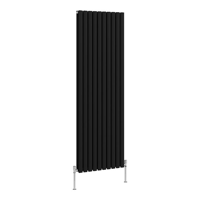 Metro Vertical Radiator - Matt Black - Double Panel (1800mm High) 590mm Wide