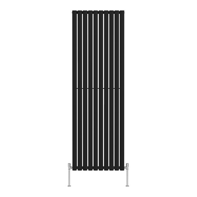 Metro Vertical Radiator - Matt Black - Double Panel (1800mm High) 590mm Wide