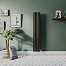 Metro Vertical Radiator - Matt Black - Single Panel (1600mm High) 295mm Wide